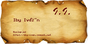 Iby Iván névjegykártya